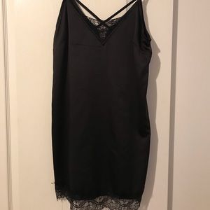 Black lace slip